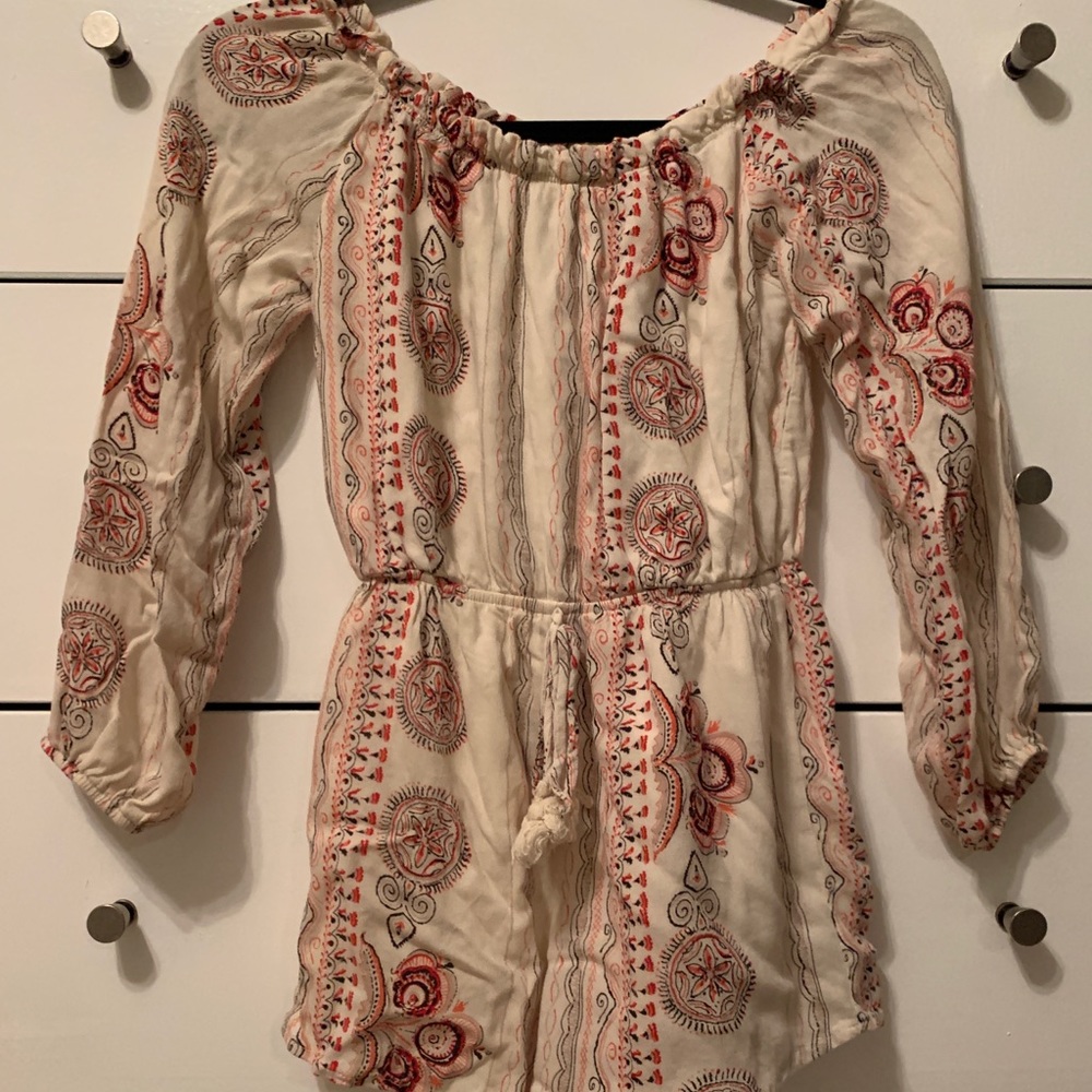 off the shoulder boho romper